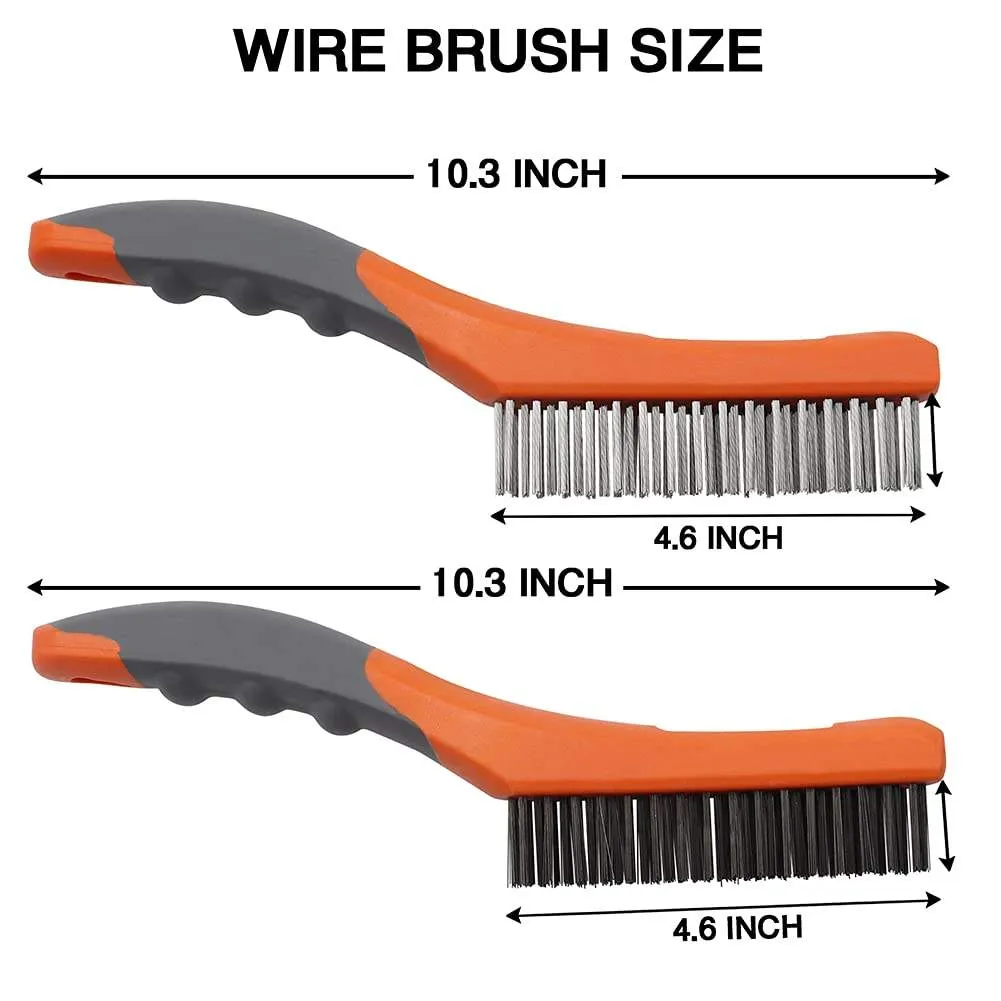 Industrial plastic handle carbon steel wire brush for heavy-duty rust and corrosion removal