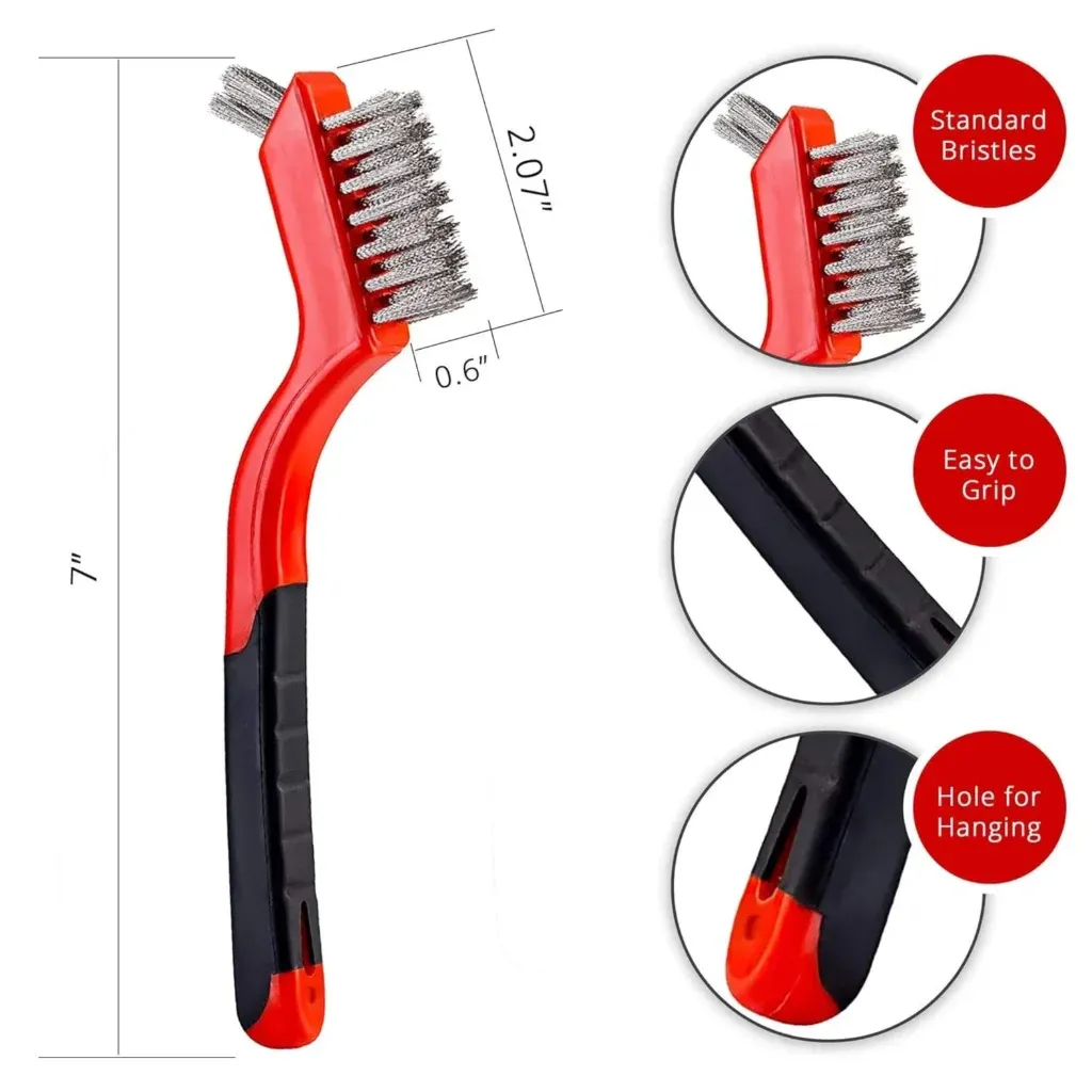Professional Industrial Wire Brush Set Customizable heavy-duty cleaning brush handle for industrial and automotive maintenance